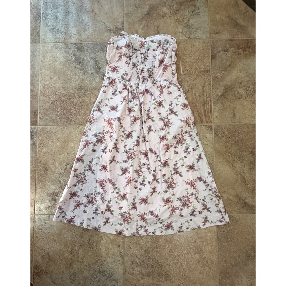 Wild Fable Strapless Floral Midi Dress Sweetheart Neckline Pink Size M NWT - Picture 5 of 10